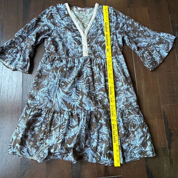 SAIPH womens Santorini knee length dress size medium made in Italy tiered bell s - Picture 13 of 15